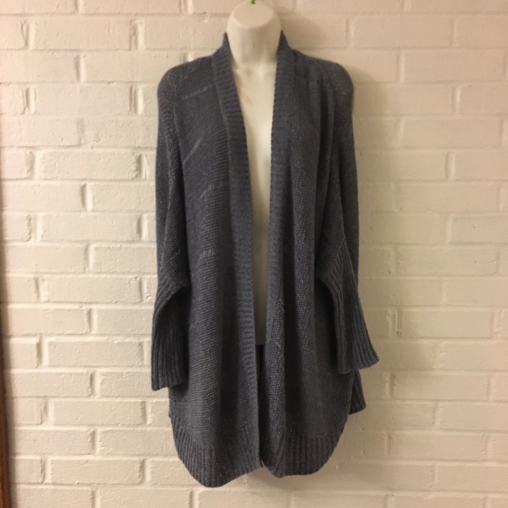 Bobeau Grey Lightweight Long Cardigan Size Small